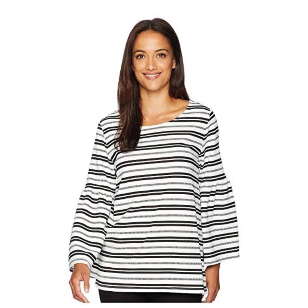 Stripe Bell Sleeve Top And Calvin Klein